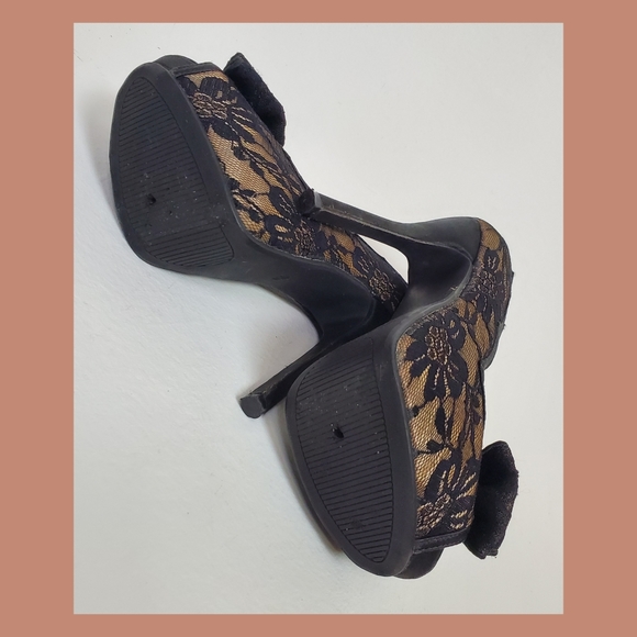 Lace & bow platform heels - Picture 9 of 10